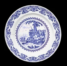 Moustiers Dish, Probably Painted by Gaspard Viry, c.1700